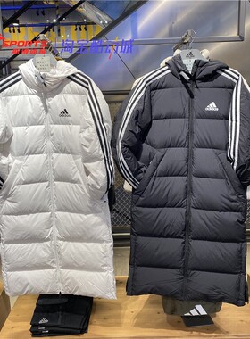 阿迪达斯长款羽绒服男女休闲保暖连帽外套 H20760 HN2099 IT8714