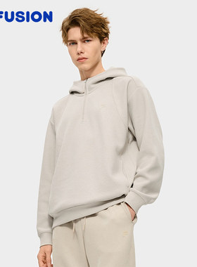 FILA FUSIONFila潮牌男子连帽运动衫2026春季新款休闲宽松针织上