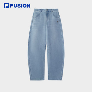 FILA FUSION斐乐潮牌牛仔裤女子2026夏新款日常时尚休闲弯刀裤子
