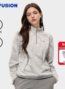 FILA FUSIONFila潮牌女子套头休闲上衣2026春季新款休闲保暖加绒
