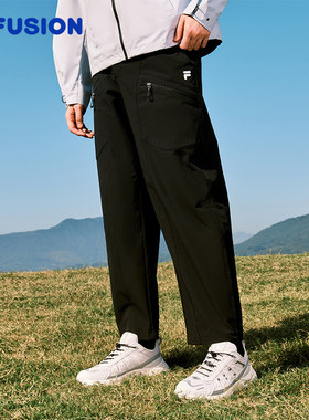 章昊同款FILA FUSIONFila潮牌男士长裤2026春新款宽松直筒微锥裤