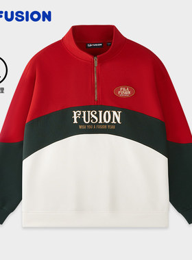 马上起飞 | 卫衣FILA FUSIONFila潮牌男2026春新年款红色针织上衣