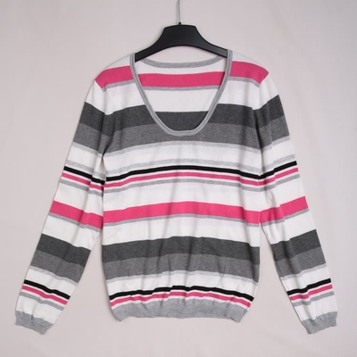 夏季彩虹条纹纯棉欧美时尚针织衫