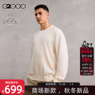 G2000男装 商场新款 FW25柔软舒适半高领毛衣针织衫 绵羊毛混纺