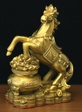 化房屋西北缺角纯铜马风水摆件