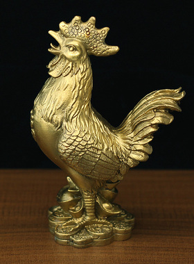 大公鸡十二生肖纯铜客厅工艺品