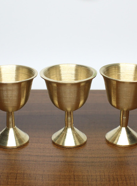 财神爷佛像供奉水杯酒具纯铜