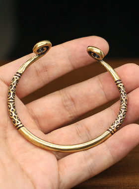 复古纯铜男女如意金箍棒开口手镯