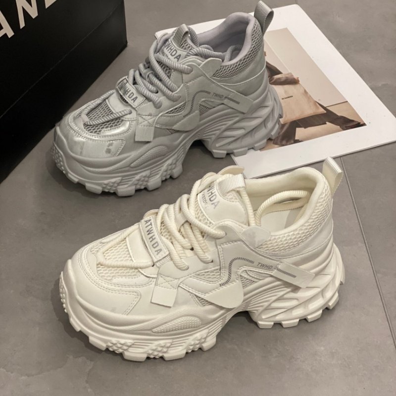 厚底老爹鞋2026运动系带圆头交叉绑带休闲鞋小个子增高百搭松糕鞋,女鞋,时尚休闲鞋,淘宝优惠券,粉丝福利购,淘宝优惠卷