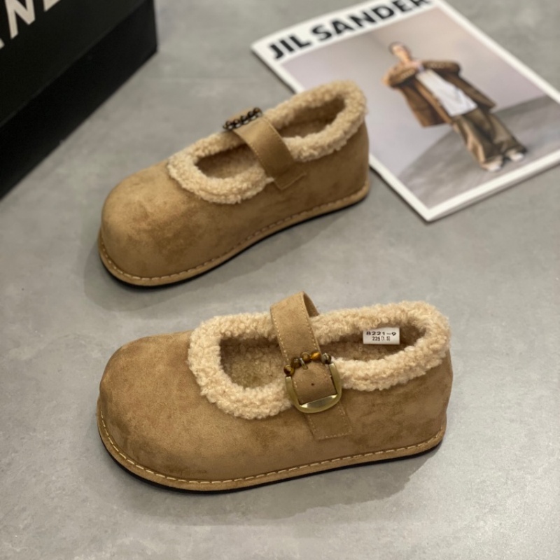 毛绒勃肯鞋女款2025冬季新款