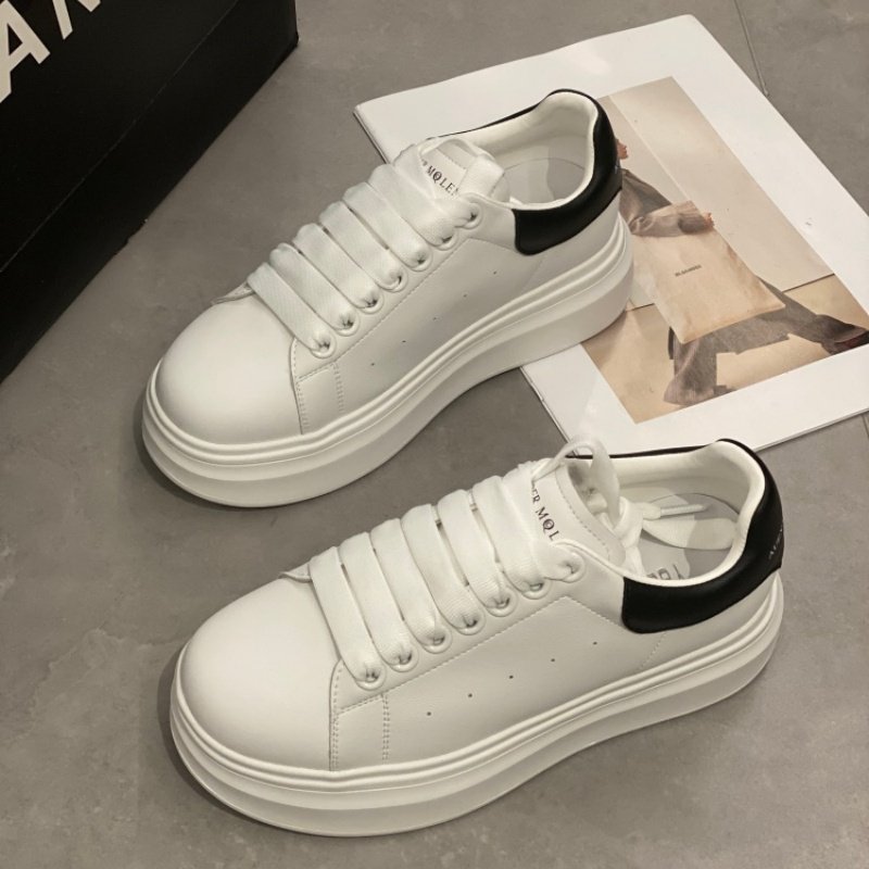 休闲风厚底小白鞋女2026系带圆头简约板鞋低帮百搭增高防滑休闲鞋,女鞋,时尚休闲鞋,淘宝优惠券,粉丝福利购,淘宝优惠卷