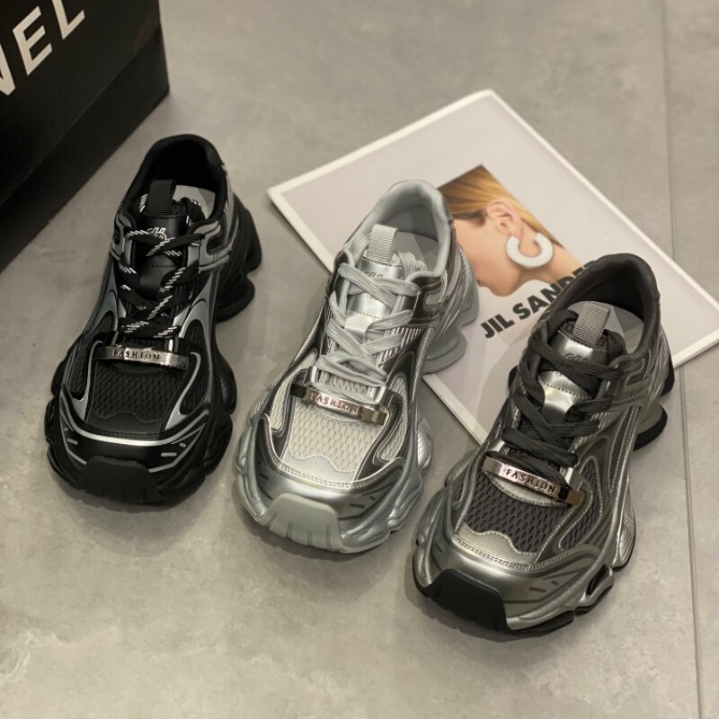 厚底增高复古浅口老爹鞋百搭款