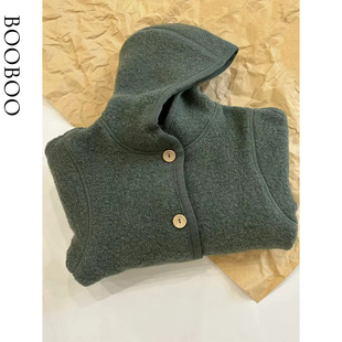 engel同款可爱秋冬季节宝宝外套羊毛洋气软糯舒适单排扣上衣外套