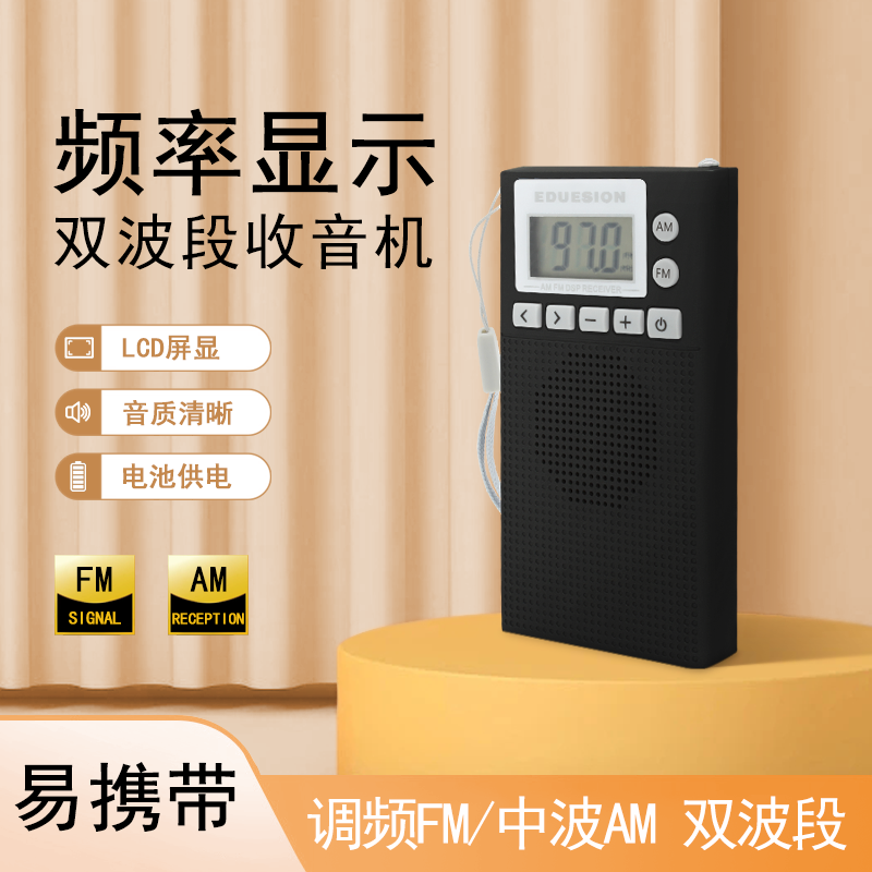 宝升双波段FM调频小型便携收音机