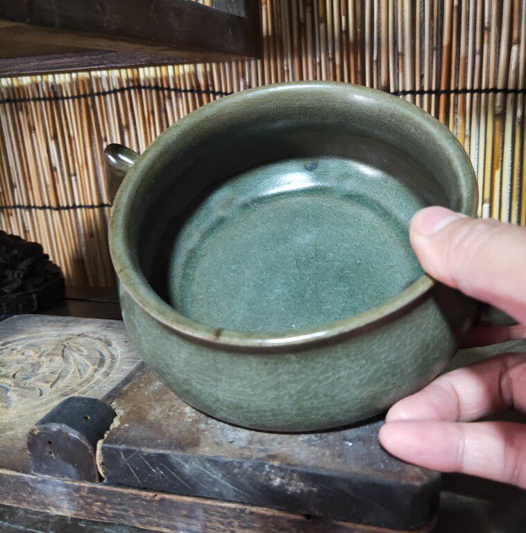 龙泉青瓷老物件传世双耳炉艺术品收藏摆件插香炉客厅日用装饰|msdalam kategori Aksesori rumah, hiasan - dari Buy2taobao.com untuk memberikan perkhidmatan ejen Taobao profesional membeli