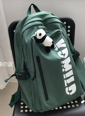 ins原宿风初中生书包女ulzzang日系韩版高中大学生小众工装双肩包