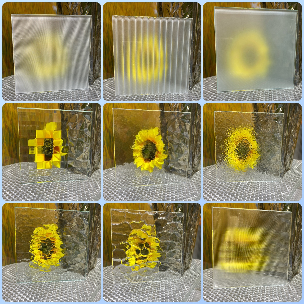 压花玻璃厂家定制水立方水晶木纹