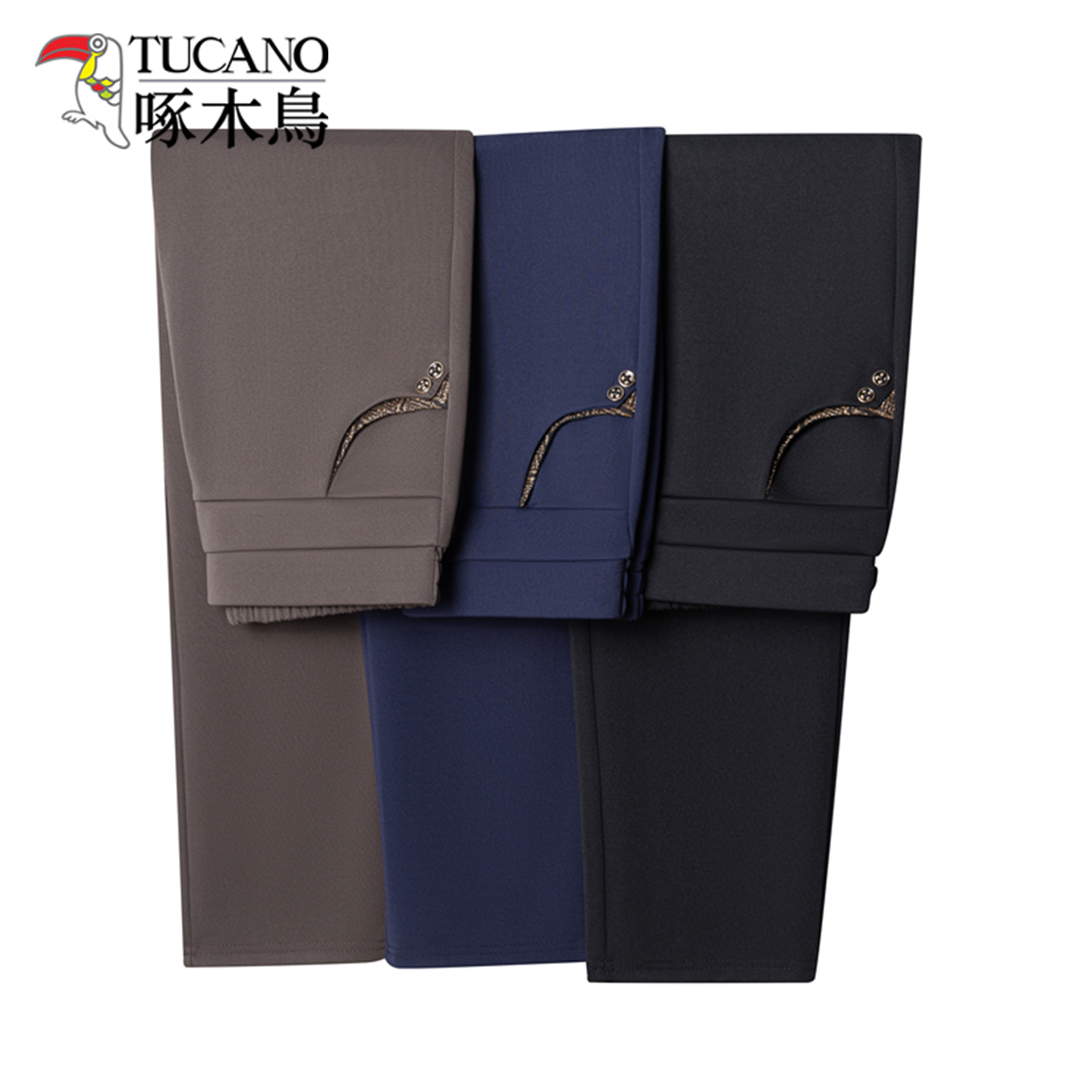 啄木鸟2025年春秋新款时尚休闲长裤修身纯色高腰妈妈女裤