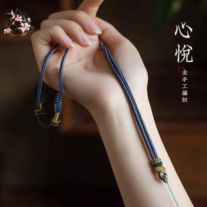金黄冠毛衣链手工编织八股项链挂链吊链秋冬莲花结饰品diy挂脖子