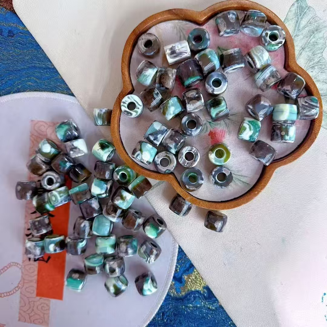 天然玛瑙巧克力牛扎糖手链项链编绳挂坠配件材料diy文玩半成饰品