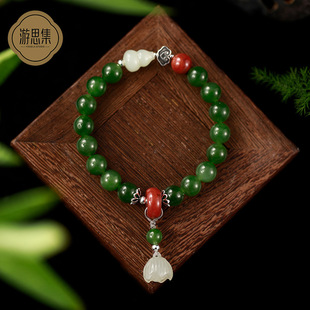 掌柜推荐 原创手作饰品串珠和田碧玉2022新秋冬静水流深手链手串