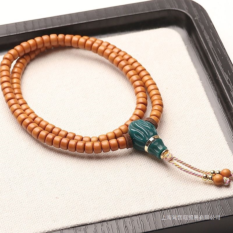 收藏级手持非核尖橄榄核手工打磨直切老型桶珠手串手持款文玩藏传