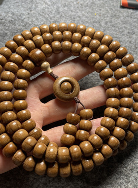 厂家 老料六道木108颗桶珠珠手串降龙木8*10mm念珠手链