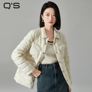 羽绒服收腰显瘦百搭白鸭绒外套 qs秸熙冬新款 气质通勤轻薄款 衬衫 式