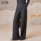女纯色显瘦垂感百搭直筒休闲长裤 裤 子 复古通勤西装 QS秸熙春秋新款