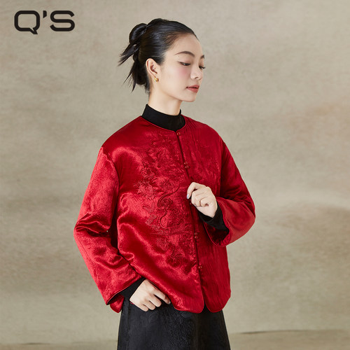 QS秸熙轻国风提花外套