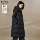 qs秸熙2025冬新款 气质通勤连帽羽绒服宽松廓形感保暖显瘦鸭绒外套