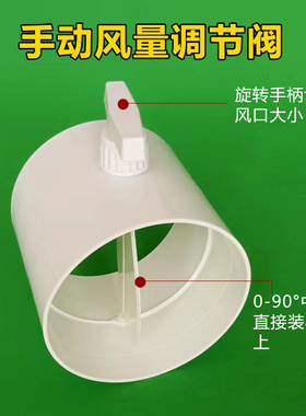 手动风阀通风蝶阀新风系统风量调节阀pvc管道风门pp塑料防腐阀门