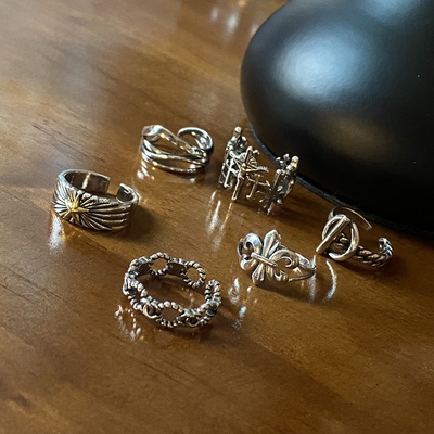 福利 不掉色复古克克戒指合集 鸢尾/十字 猫做旧开口戒 持续上新