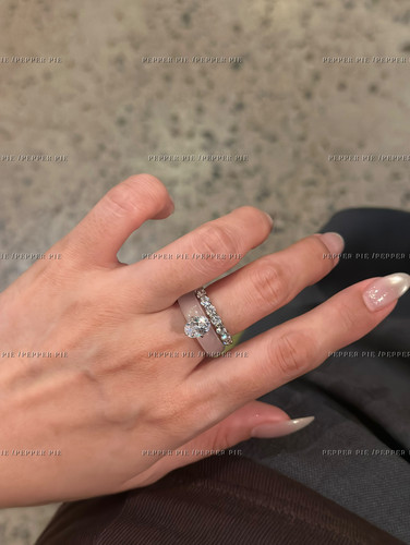 辣椒派 手拿把掐～s925纯银一克拉鸽子蛋白冰玉髓戒指女 轻奢指环