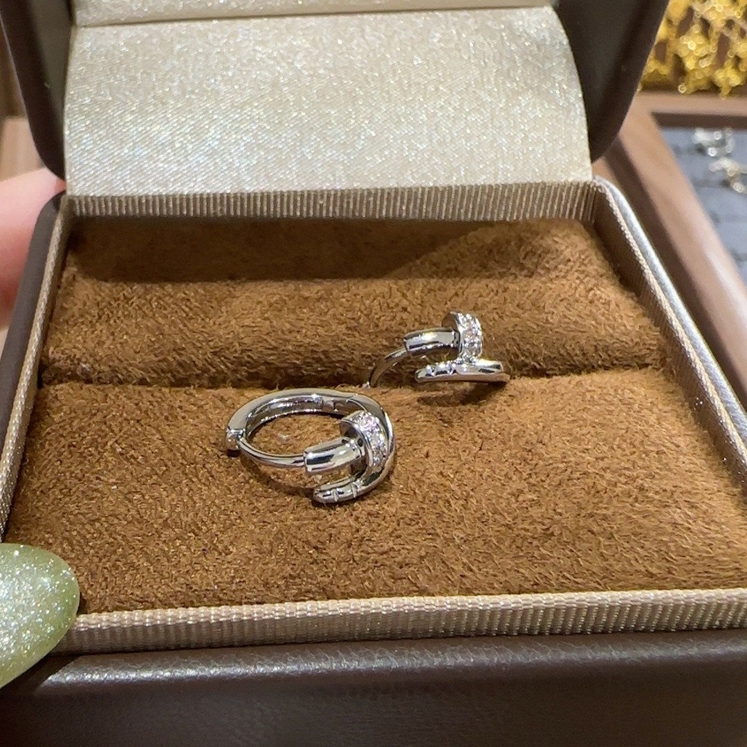 辣椒派经典款镶钻钉子耳扣 环保黄铜镀金