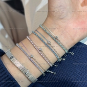 法国小红绳情侣礼物 小红书同款 辣椒派 洗澡免摘薄荷绿编织手链女