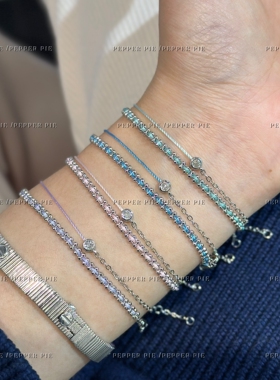 辣椒派 洗澡免摘薄荷绿编织手链女 小红书同款法国小红绳情侣礼物