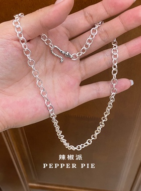 辣椒派618新品福利 不掉色夏日银色山泉项链女 ins极简45任意调节