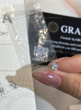 辣椒派王炸！不掉色50分GRA莫桑钻石耳钉女 医用钢养耳免摘耳蜗