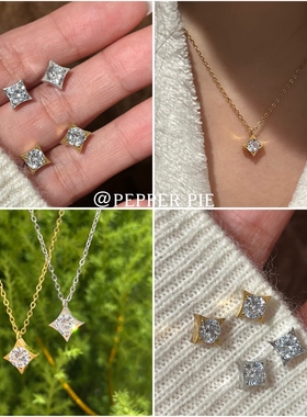 辣椒派 洗澡免摘星河30分独钻星星套链女 环保钛钢镀金圣诞风项链