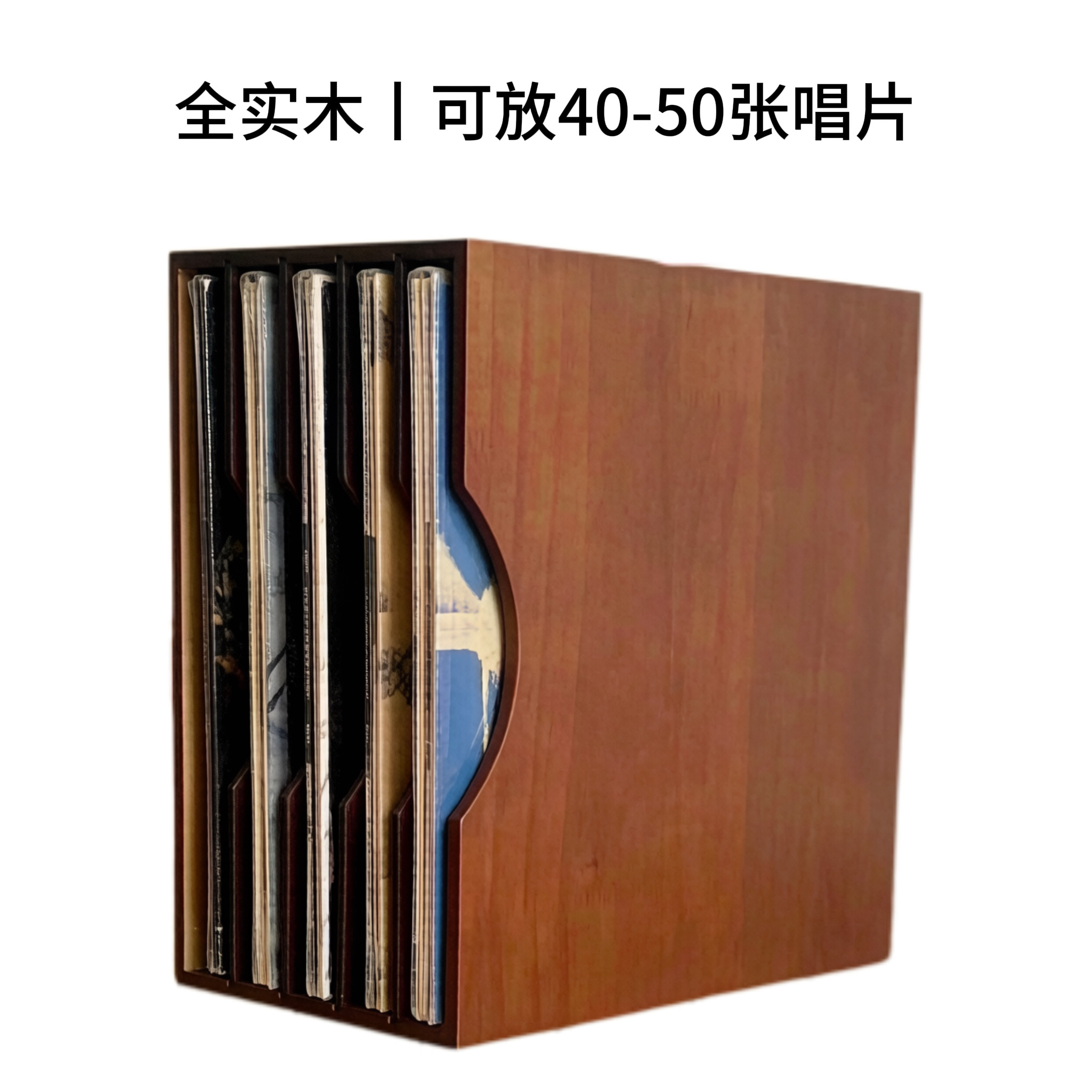 全实木黑胶唱片收纳架古典怀旧LP唱片收纳架黑胶碟片收纳箱架收纳