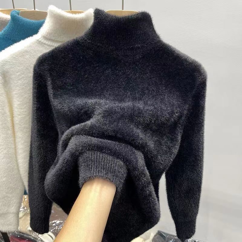 高品质！仿水貂针织打底毛衣女士