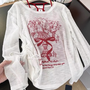 宽松长袖 真心墙裂推 女慵懒纯欲薄款 夏季 空调服超仙上衣 防晒罩衫