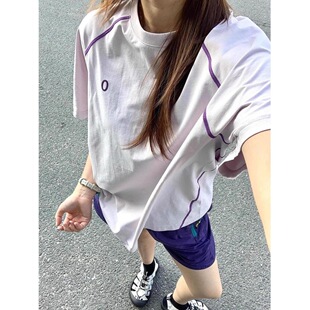 芥末绿山系速干t恤男女夏美式多巴胺运动短袖户外登山羽毛球骑行