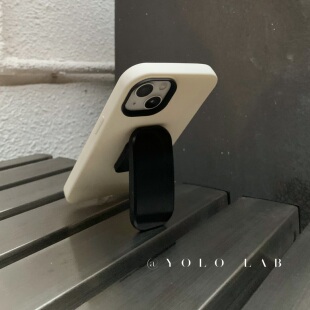 16promax 14苹果12pro男女XS15promax YOLO LAB奶白纯黑推拉支架手机壳适用iphone13