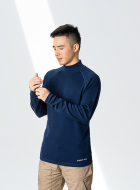 SHEEP RUN 美利奴羊毛长袖T恤250GSM加厚保暖内衣透气防臭徒步