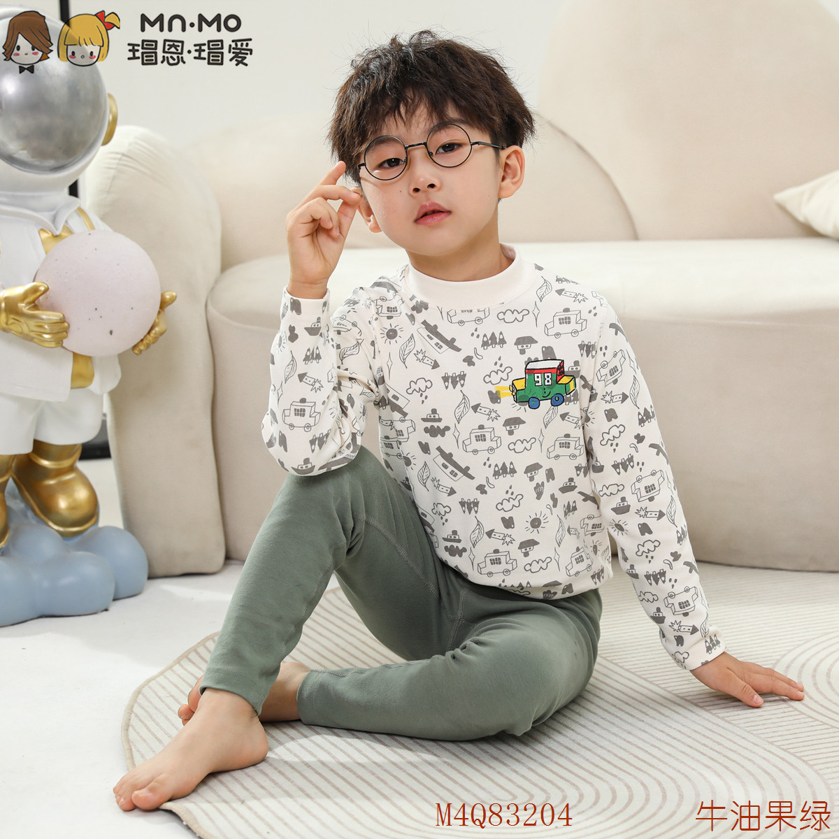 瑁恩瑁爱中领新舒绒棉内衣套装8