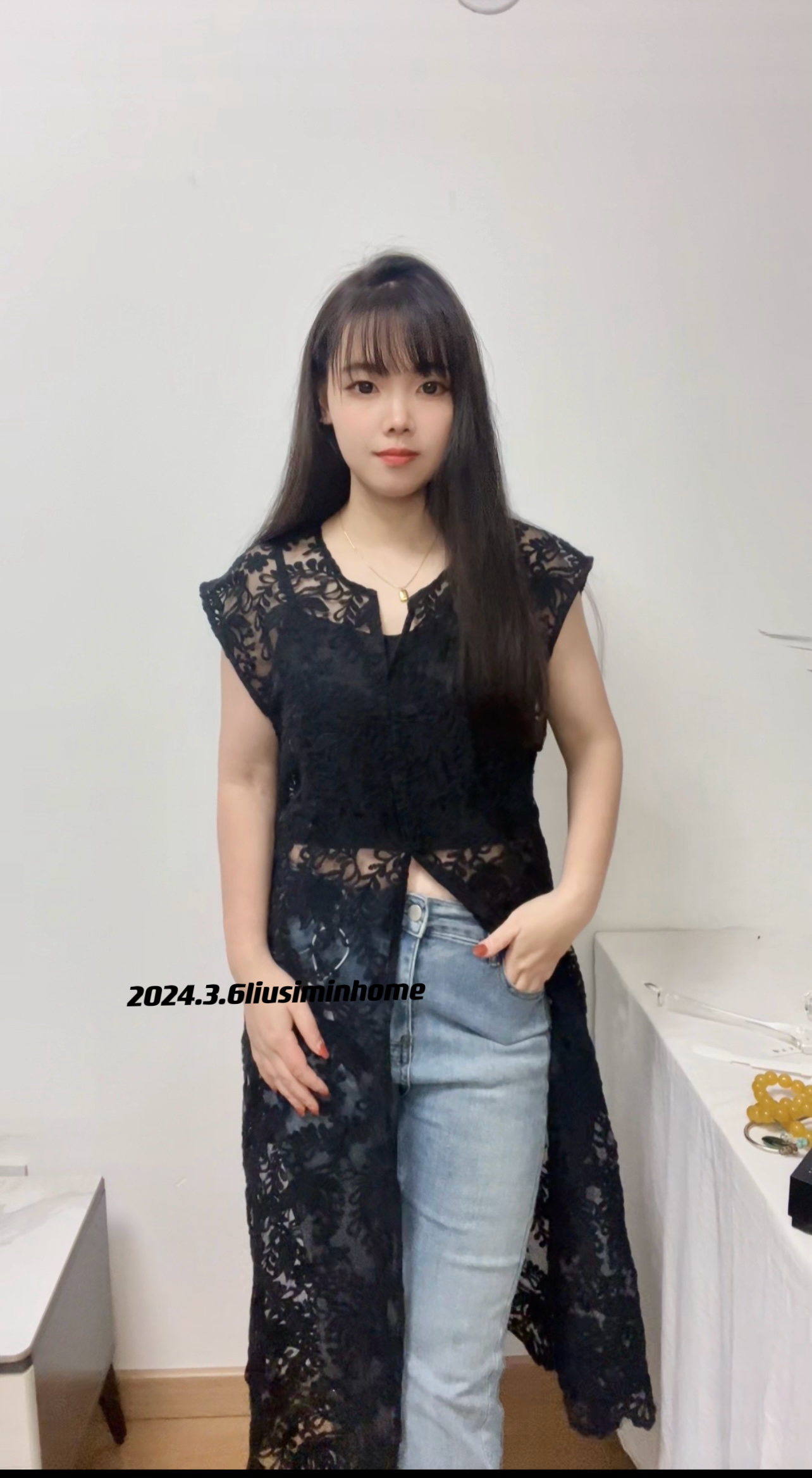 欧货2024春夏提花蕾丝镂空罩衫背心裙休闲宽松中长款马甲连衣裙