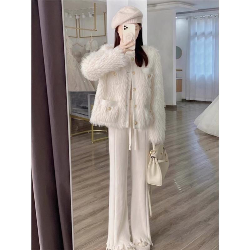 早秋冬装搭配一整套韩剧穿搭富家千金高级感小香风外套两件套装女