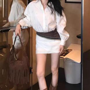 区区欧阳 2/19 20点【白月光玫瑰】玫瑰花镂空衬衫连衣裙辣妹短裙